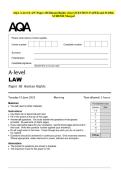 AQA A-level LAW Paper 3B Human Rights June QUESTION PAPER and MARK SCHEME Merged