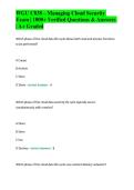 WGU C838 &ndash; Managing Cloud Security Exam &vert; 1000&plus; Verified Questions & Answers &vert; A&plus; Graded Study Material