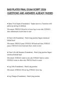 BASI PILATES FINAL EXAM SCRIPT 2026 QUESTIONS AND ANSWERS ALREADY PASSED