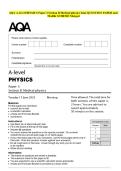 AQA A-level PHYSICS Paper 3 Section B Medical physics June QUESTION PAPER and MARK SCHEME Merged