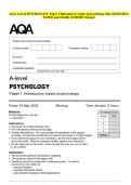 AQA A-level PSYCHOLOGY Paper 1 Introductory topics in psychology May QUESTION PAPER and MARK SCHEME Merged