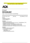 2025 AQA A-level Psychology Paper 3 Issues and options in psychology May QUESTION PAPER and MARK SCHEME Merged