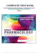COMPLETE TEST BANK&colon; For Lehne'S Pharmacology For Nursing Care&comma; 11th Edition By Jacqueline Burchum&comma; Laura Rosenthal Chapter 1-112&vert;Complete  Guide A&plus; 