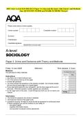 2025 AQA A-level SOCIOLOGY Paper 3 Crime and Deviance with Theory and Methods June QUESTION PAPER and MARK SCHEME Merged