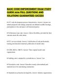 BASIC CODE ENFORCEMENT EXAM STUDY GUIDE 2026 FULL QUESTIONS AND SOLUTIONS GUARANTEED SUCCESS