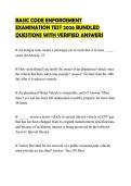 BASIC CODE ENFORCEMENT EXAMINATION TEST 2026 BUNDLED QUESTIONS WITH VERIFIED ANSWERS