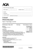 ACTUAL A LEVEL AQA  PSYCHOLOGY PAPER 2 QP  2025