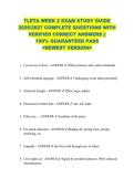 TLETA WEEK 2 EXAM STUDY GUIDE  2026&sol;2027 COMPLETE QUESTIONS WITH  VERIFIED CORRECT ANSWERS &vert;&vert;  100&percnt; GUARANTEED PASS  <NEWEST VERSION> 