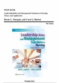 Leadership Roles and Management Functions in Nursing&colon; Theory and Application &ndash; Bessie L&period; Marquis & Carol J&period; Huston &lpar;9th Edition&rpar; &ndash; Complete Test Bank Chapters 1&ndash;25
