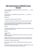 ARF Administrator 2026&sol;2027 Exam  Review
