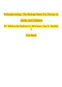 Test Bank for Pathophysiology Online&colon; The Biologic Basis for Disease in Adults and Children 8th Edition by Kathryn L&period; McCance & Sue E&period; Huether &vert; Verified Answers & Study Guide &vert; Latest 2025&sol;2026 Edition