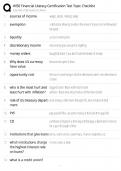W&excl;SE Financial Literacy Certification Test Topic Checklist &sol; Study Guide & Practice Questions &sol; 2025 Exam Prep