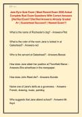 Jane Eyre Quiz Exam &vert; Most Recent Exam 2026 Actual  Complete Real Exam Questions With Correct Answers  &vert;&vert;Verified Exam&excl;&excl;&excl;&lpar;Verified Answers&rpar; Already Graded  A&plus; &vert; Guaranteed Success&excl;&excl; &vert; Newest Exam&excl;&excl;&excl; 