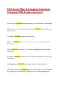 PCA Exam Plant Pathogens Questions Complete With Correct Answers&vert;