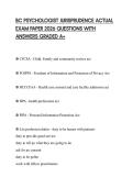 BC PSYCHOLOGIST JURISPRUDENCE ACTUAL EXAM PAPER 2026 QUESTIONS WITH ANSWERS GRADED A&plus;