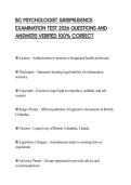 BC PSYCHOLOGIST JURISPRUDENCE EXAMINATION TEST 2026 QUESTIONS AND ANSWERS VERIFIED 100&percnt; CORRECT