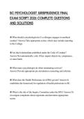 BC PSYCHOLOGIST JURISPRUDENCE FINAL EXAM SCRIPT 2026 COMPLETE QUESTIONS AND SOLUTIONS