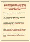 Five Guys Manager Certification Practice Test Exam &comma;  Most Recent Exam 2026 Actual Complete Real Exam  Questions With Correct Answers&vert;&vert;Verified Exam&excl;&excl; &lpar;  Verified Answers&rpar; Already Graded A&plus; &vert; Guaranteed  Success&excl;&excl; &vert; Newest Exam&excl;&excl;&excl;