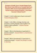 Dynamics of Health Care in Society Rutgers Exam &comma;  Most Recent Exam 2026 Actual Complete Real Exam  Questions With Correct Answers&vert;&vert;Verified Exam&excl;&excl;&excl; &lpar;  Verified Answers&rpar; Already Graded A&plus; &vert; Guaranteed  Success&excl;&excl; &vert; Newest Exam&excl;&excl;&excl;