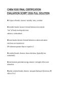 CHEM 1030 FINAL CERTIFICATION EVALUATION SCRIPT 2026 FULL SOLUTION