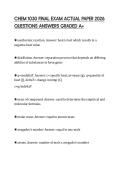 CHEM 1030 FINAL EXAM ACTUAL PAPER 2026 QUESTIONS ANSWERS GRADED A&plus;