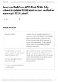 American Red Cross ACLS Final EXAM fully solved & updated 2026&lpar;latest version verified for accuracy&rpar; &vert; 2026 Latest&excl;&excl;