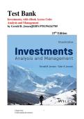 Instant Access Test Bank &vert; Jones & Jensen 15th Ed&period; Investments Analysis & Management