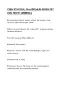 CHEM 1030 FINAL EXAM PREMIUM REVIEW SET 2026 TESTED MATERIALS