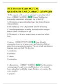 NCE Practice Exam ACTUAL  QUESTIONS AND CORRECT ANSWERS