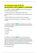 NCE Practice Exam ACTUAL  QUESTIONS AND CORRECT ANSWERS 