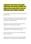 CHEMISTRY AND PHYSICS FOR NURSE ANESTHESIA 3RD EDITION SHUBERT TEST BANK ACTUAL EXAM SCRIPT 2026 FULL QUESTIONS AND CORRECT ANSWERS