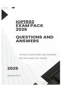 IOP1502 EXAM PACK 2026  - DETAILED QUESTIONS AND ANSWERS 