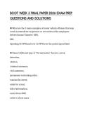 BCOT WEEK 3 FINAL PAPER 2026 EXAM PREP QUESTIONS AND SOLUTIONS