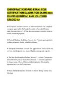 CHIROPRACTIC BOARD EXAMS CCLE CERTIFICATION EVALUATION EXAMS 2026 SOLVED QUESTIONS AND SOLUTIONS GRADED A&plus;