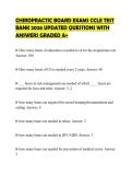 CHIROPRACTIC BOARD EXAMS CCLE TEST BANK 2026 UPDATED QUESTIONS WITH ANSWERS GRADED A&plus;