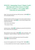 PCB 3233 - Immunology Exam 3 Chapter 5 and 6 Questions and Correct Answers &lpar;verified answers&rpar; &vert; Graded A&plus; &vert; New Update 2025 &vert; University of Central Florida