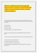 HESI Prep - Health Assessment Practice Questions Western Governors University D 236 QUESTIONS AND CORRECT DETAILED ANSWERS &lpar;VERIFIED ANSWERS&rpar; &vert;ALREADY GRADED A&plus;