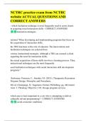 NCTRC practice exam from NCTRC  website ACTUAL QUESTIONS AND  CORRECT ANSWERS - 