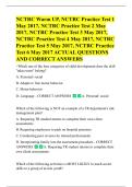 NCTRC Warm UP&comma; NCTRC Practice Test  ACTUAL QUESTIONS  AND CORRECT ANSWERS 