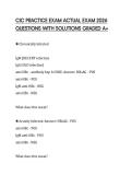 CIC PRACTICE EXAM ACTUAL EXAM 2026 QUESTIONS WITH SOLUTIONS GRADED A&plus;