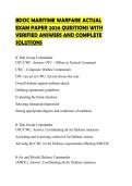 BDOC MARITIME WARFARE ACTUAL EXAM PAPER 2026 QUESTIONS WITH VERIFIED ANSWERS AND COMPLETE SOLUTIONS