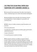 CIC PRACTICE EXAM FINAL PAPER 2026 QUESTIONS WITH ANSWERS GRADED A&plus;