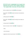 PCB 3233 Lab 9&colon; Antiglobulin Test &lpar;Coombs Test&rpar; Questions and Answers with Complete Solutions &vert; New Update 2026 &vert; University of Central Florida