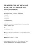 CISI INVESTMENT RISK AND TAX PLANNING ACTUAL EXAM 2026 QUESTIONS WITH SOLUTIONS GRADED A&plus;