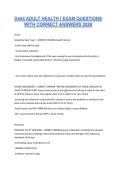 D444 ADULT HEALTH I EXAM QUESTIONS WITH CORRECT ANSWERS 2026