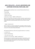 ADULT HEALTH 1 -- EXAM 1 QUESTIONS AND ANSWERS WITH SOLUTIONS 2026&vert;2027