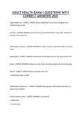ADULT HEALTH EXAM 1 QUESTIONS WITH CORRECT ANSWERS 2026