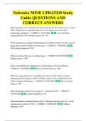 Nebraska MPJE UPDATED Study  Guide QUESTIONS AND  CORRECT ANSWERS 
