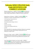Nebraska MPJE UPDATED Study  Guide QUESTIONS AND  CORRECT ANSWERS 