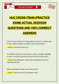 HUC CROSS-TRAIN &lpar;PRACTICE EXAM&rpar; ACTUAL 2026 QUESTIONS AND 100&percnt; CORRECT ANSWERS